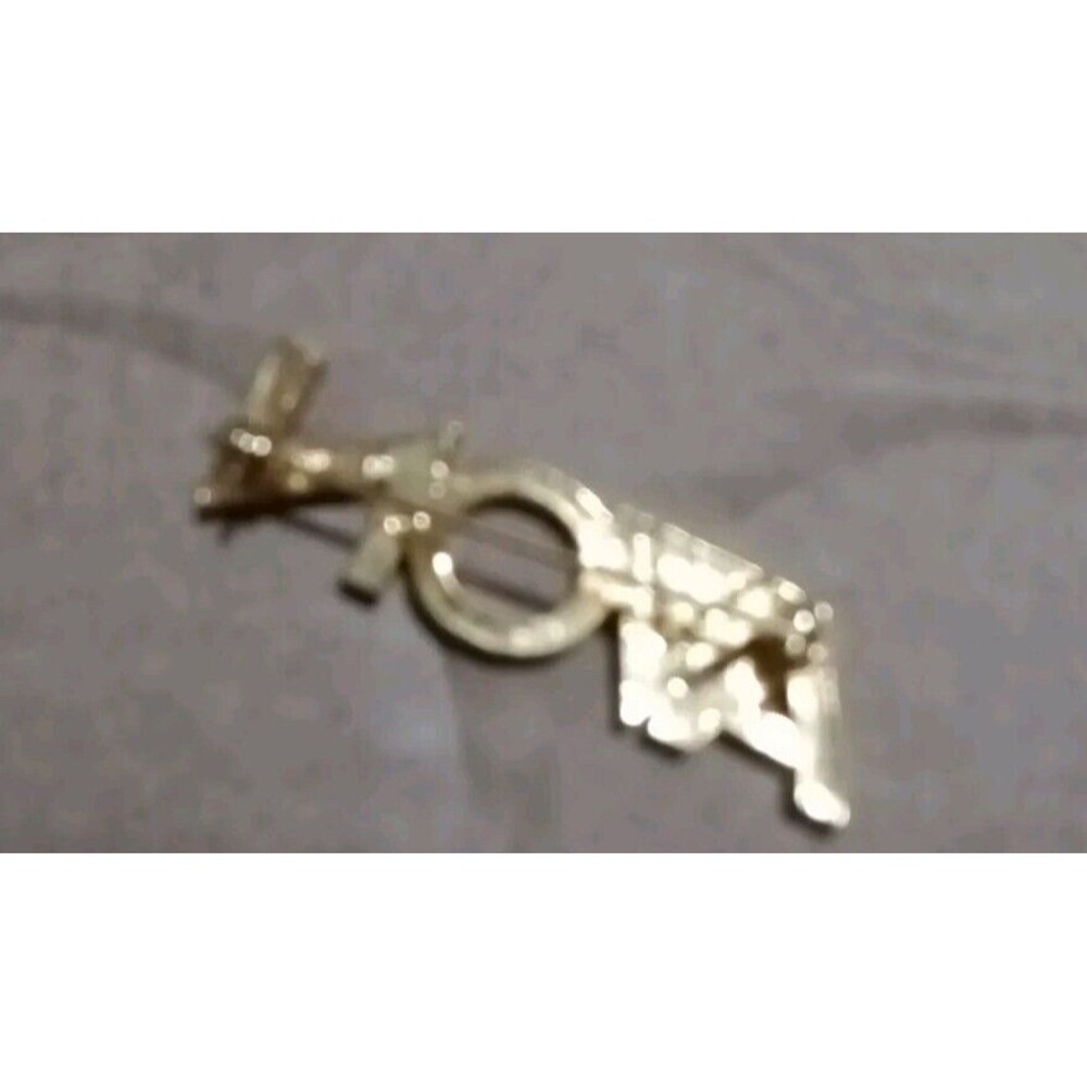 Avon Representative Clear Rhinestone Gold Tone Brooch Pin Letters Triangle D2 - Picture 3 of 3